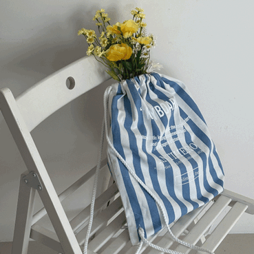 마린 스트라이프 스트링백(2color) 복조리백 단가라 줄무늬 숄더백 백팩 여름가방 비치백 바캉스가방